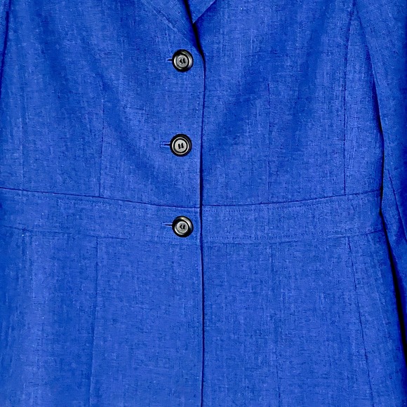 Le Suit Essential Women's Blazer Sz 6 Blue Tweed Three-Button Jacket - Picture 2 of 8